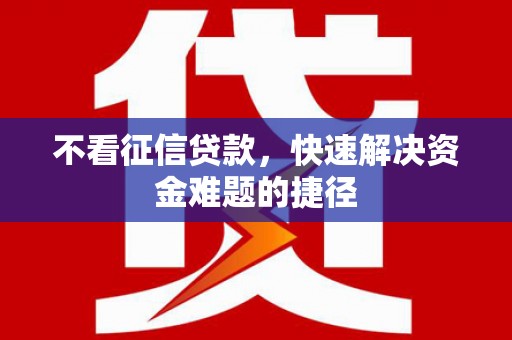 海州不看征信贷款，快速解决资金难题的捷径