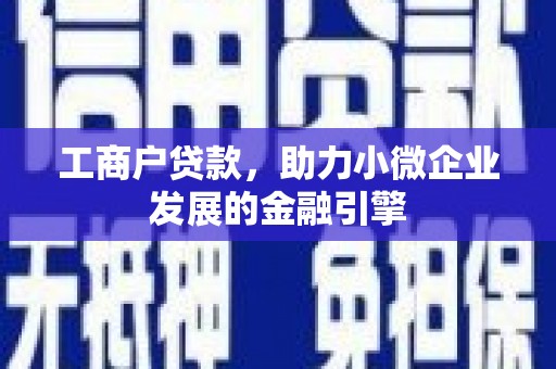 海州工商户贷款，助力小微企业发展的金融引擎
