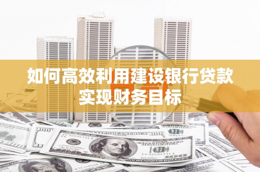 海州如何高效利用建设银行贷款实现财务目标