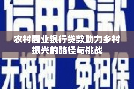 海州农村商业银行贷款助力乡村振兴的路径与挑战