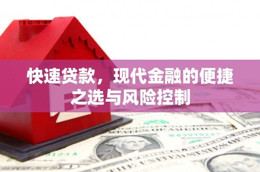 海州快速贷款，现代金融的便捷之选与风险控制