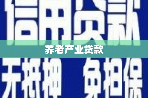 海州养老产业贷款