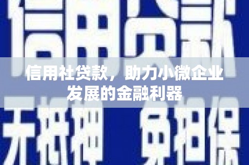 海州信用社贷款，助力小微企业发展的金融利器