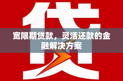 海州宽限期贷款，灵活还款的金融解决方案
