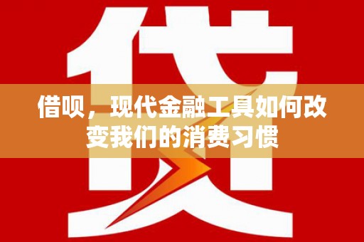 海州借呗，现代金融工具如何改变我们的消费习惯