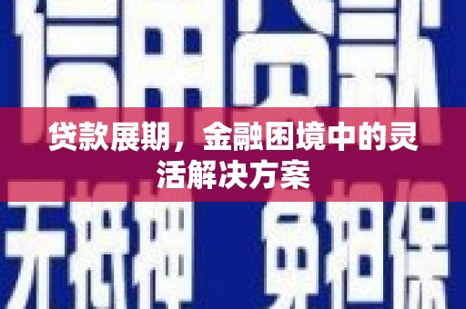 海州贷款展期，金融困境中的灵活解决方案