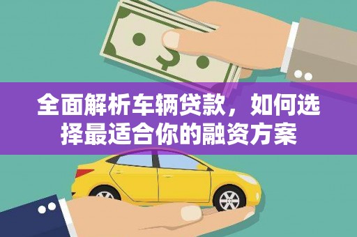 海州全面解析车辆贷款，如何选择最适合你的融资方案