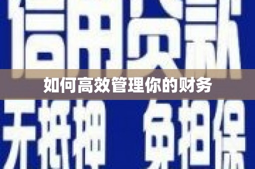 海州如何高效管理你的财务