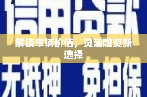 海州解锁车辆价值，灵活融资新选择