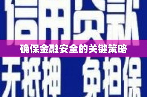海州确保金融安全的关键策略